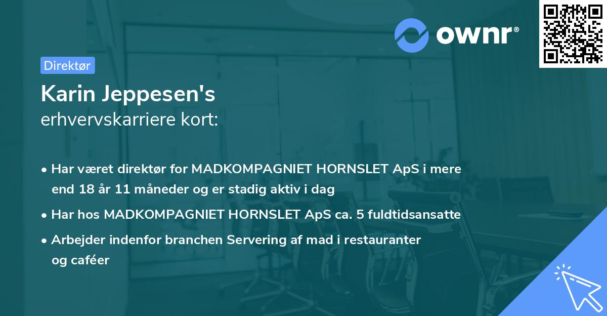 Karin Jeppesen's erhvervskarriere kort