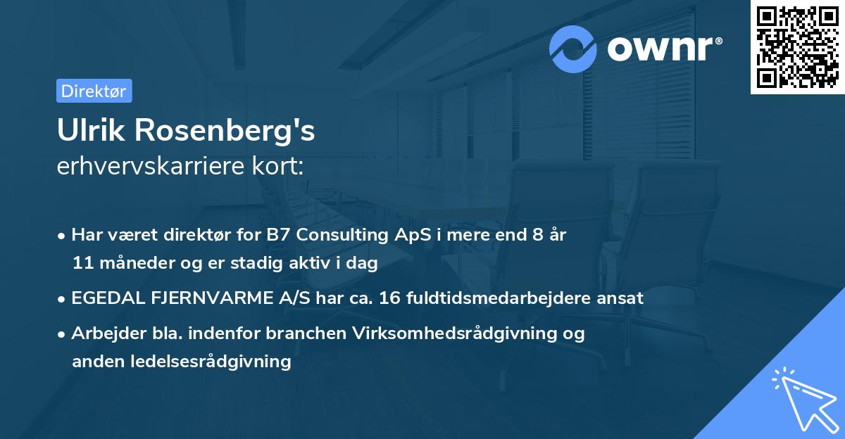 Ulrik Rosenberg's erhvervskarriere kort