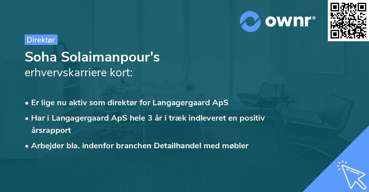 Soha Solaimanpour's erhvervskarriere kort