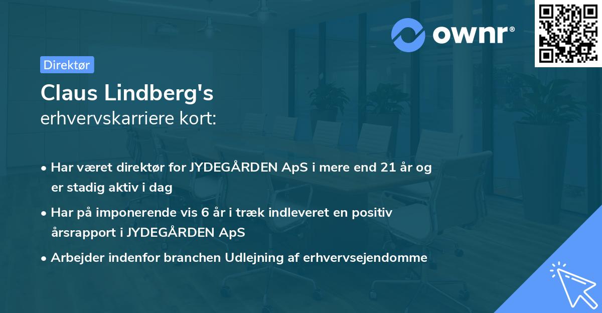 Claus Lindberg's erhvervskarriere kort