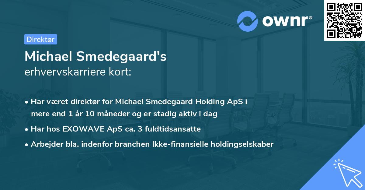 Michael Smedegaard's erhvervskarriere kort