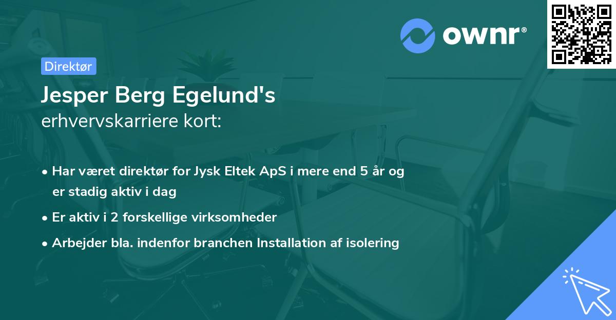 Jesper Berg Egelund's erhvervskarriere kort