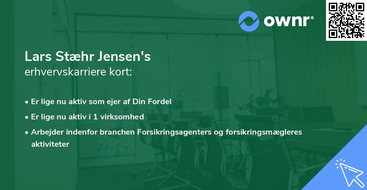 Lars Stæhr Jensen's erhvervskarriere kort