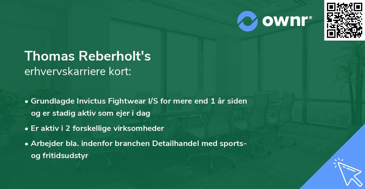 Thomas Reberholt's erhvervskarriere kort