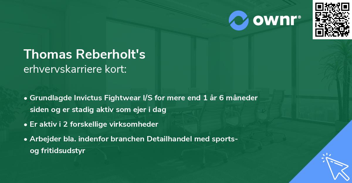 Thomas Reberholt's erhvervskarriere kort
