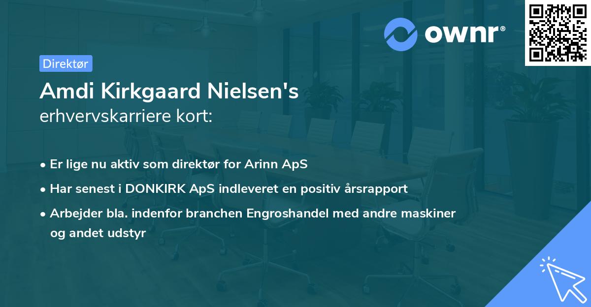 Amdi Kirkgaard Nielsen's erhvervskarriere kort