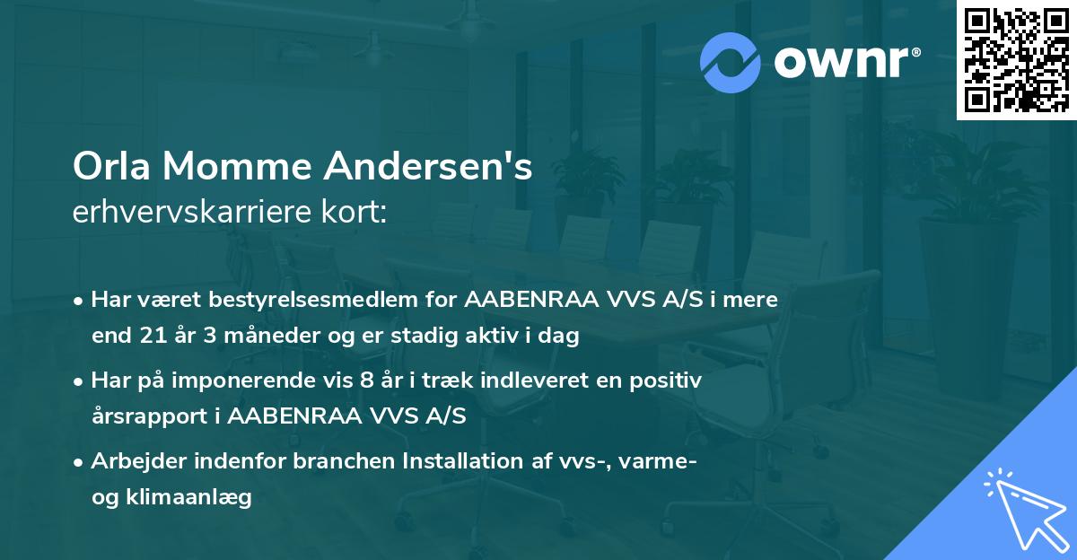 Orla Momme Andersen's erhvervskarriere kort