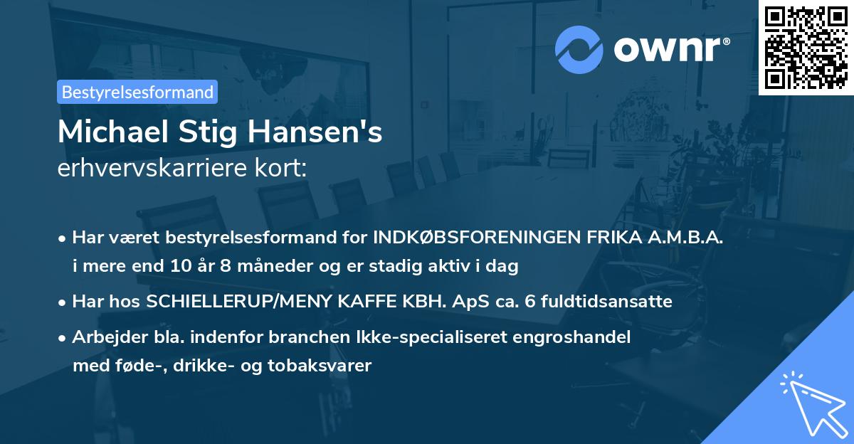 Michael Stig Hansen's erhvervskarriere kort