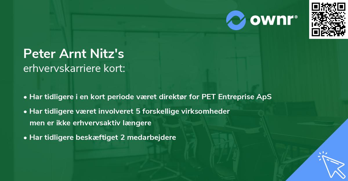 Peter Arnt Nitz's erhvervskarriere kort