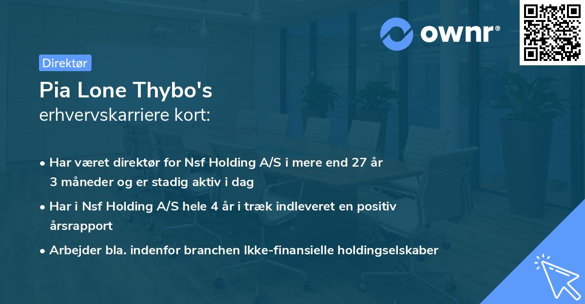 Pia Lone Thybo's erhvervskarriere kort