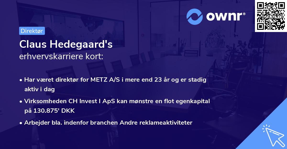 Claus Hedegaard's erhvervskarriere kort