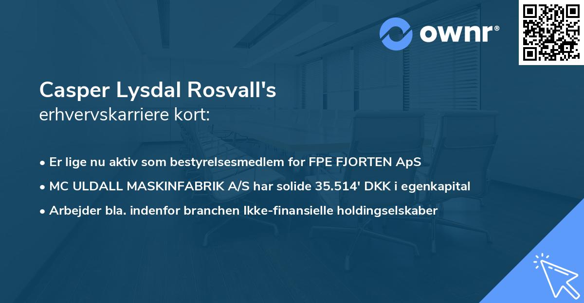 Casper Lysdal Rosvall's erhvervskarriere kort