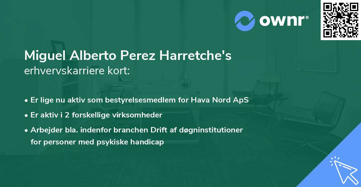 Miguel Alberto Perez Harretche's erhvervskarriere kort