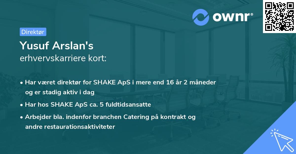 Yusuf Arslan's erhvervskarriere kort