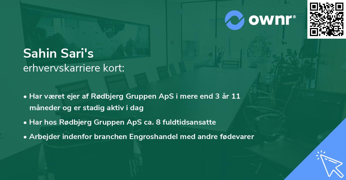 Sahin Sari's erhvervskarriere kort