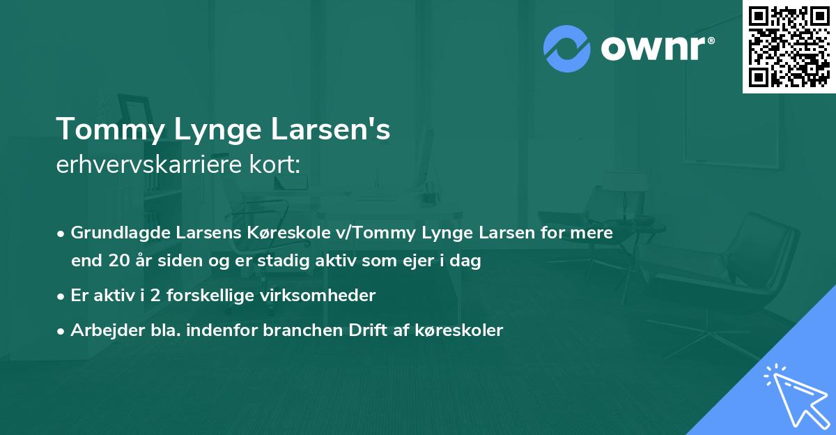 Tommy Lynge Larsen's erhvervskarriere kort