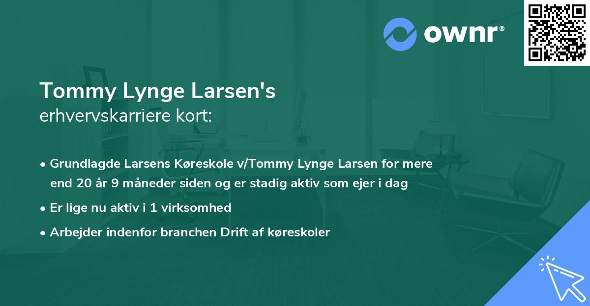 Tommy Lynge Larsen's erhvervskarriere kort