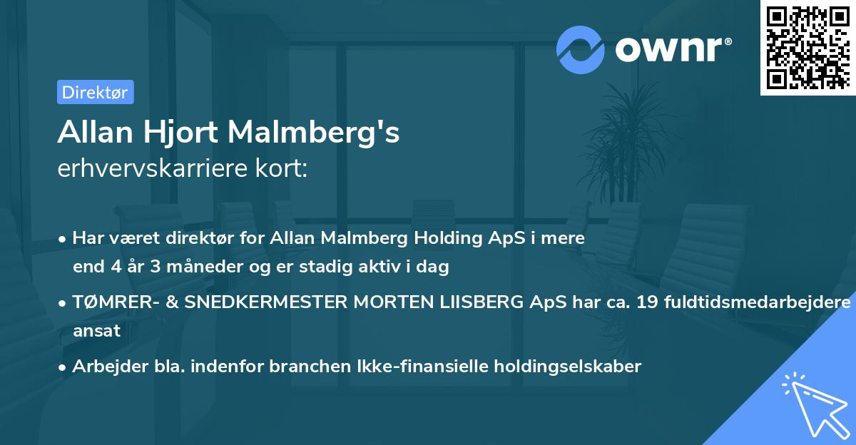 Allan Hjort Malmberg's erhvervskarriere kort