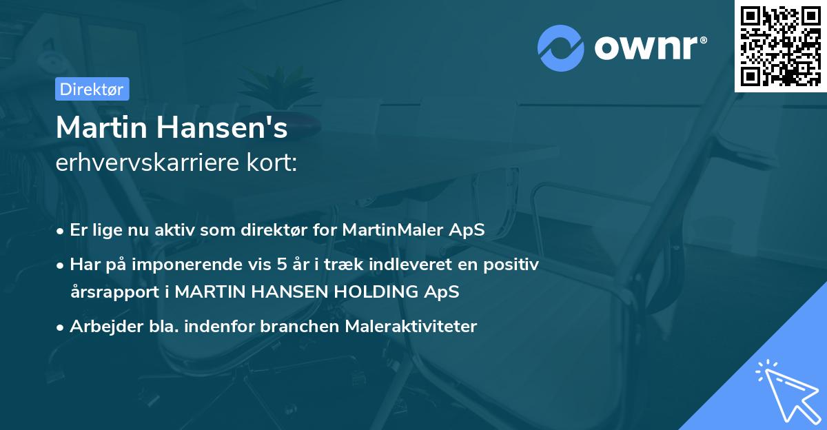 Martin Hansen's erhvervskarriere kort