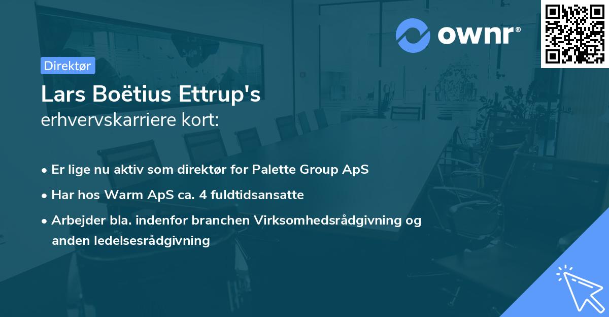 Lars Boëtius Ettrup's erhvervskarriere kort