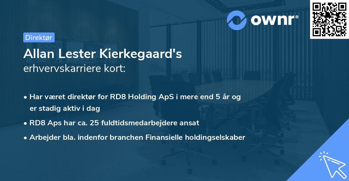 Allan Lester Kierkegaard's erhvervskarriere kort