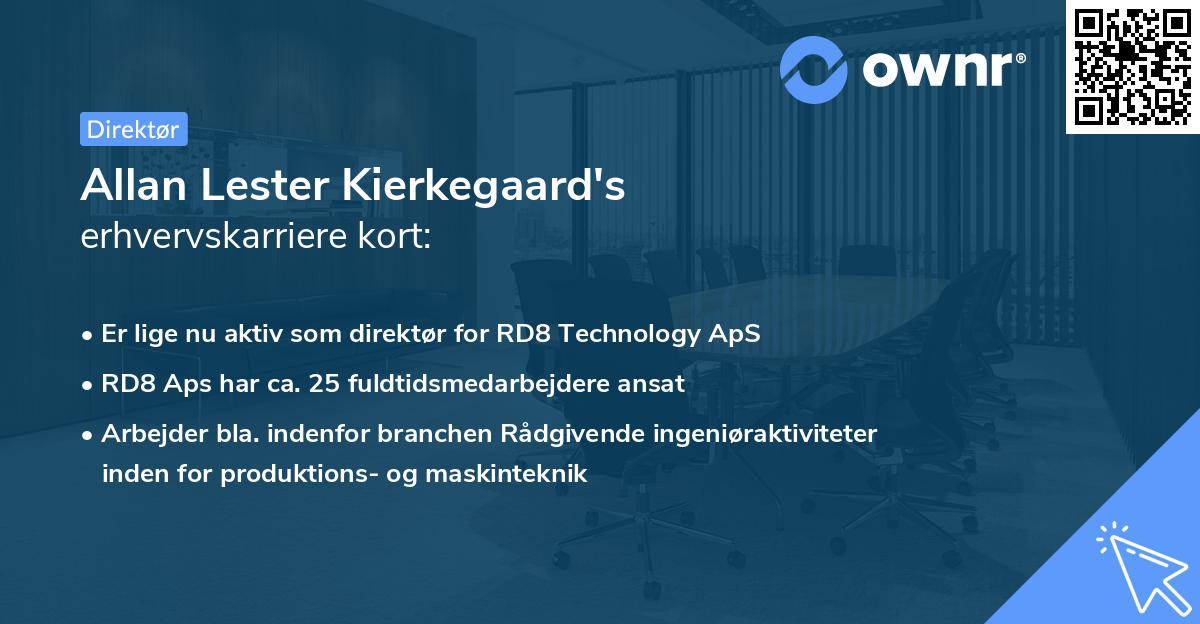 Allan Lester Kierkegaard's erhvervskarriere kort