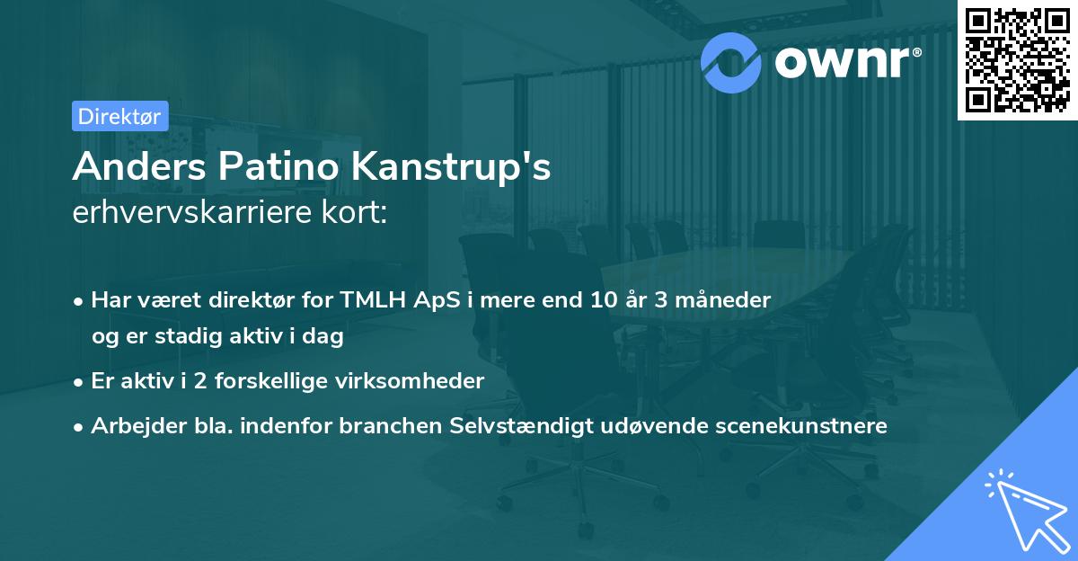 Anders Patino Kanstrup's erhvervskarriere kort