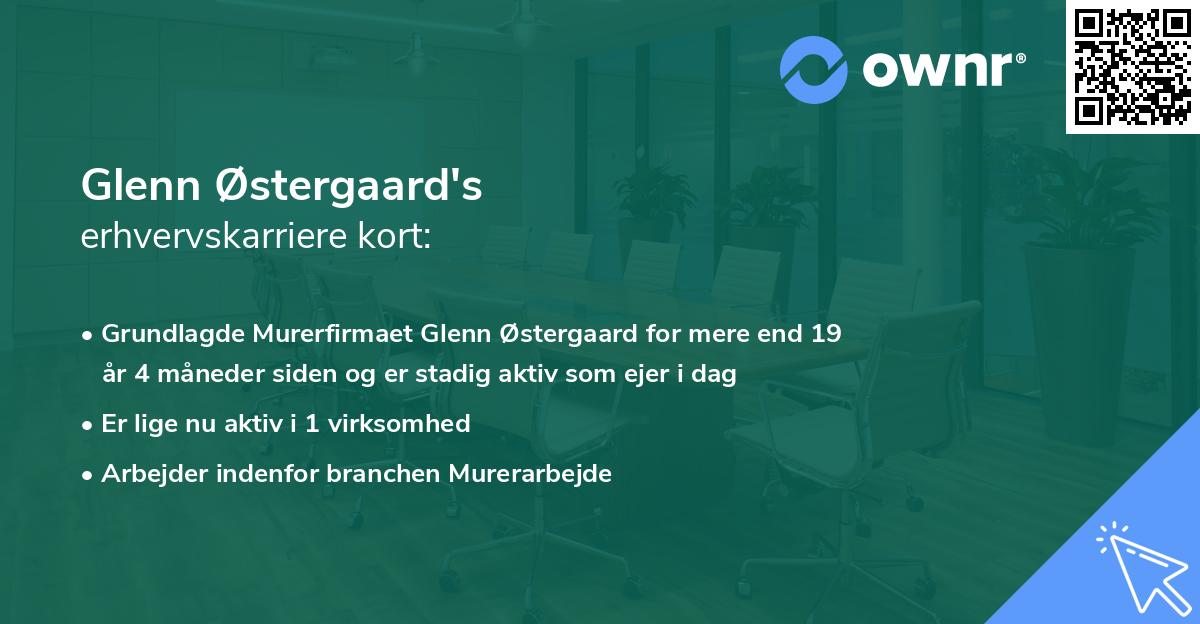 Glenn Østergaard's erhvervskarriere kort