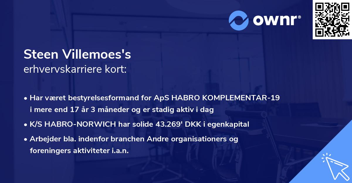 Steen Villemoes's erhvervskarriere kort