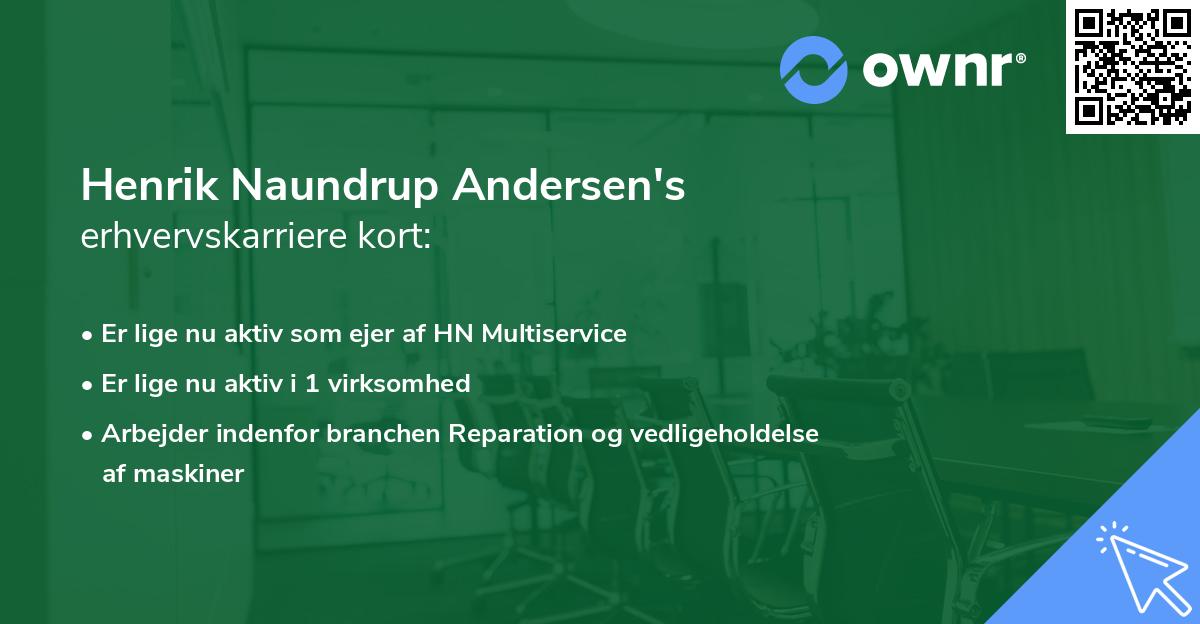 Henrik Naundrup Andersen's erhvervskarriere kort