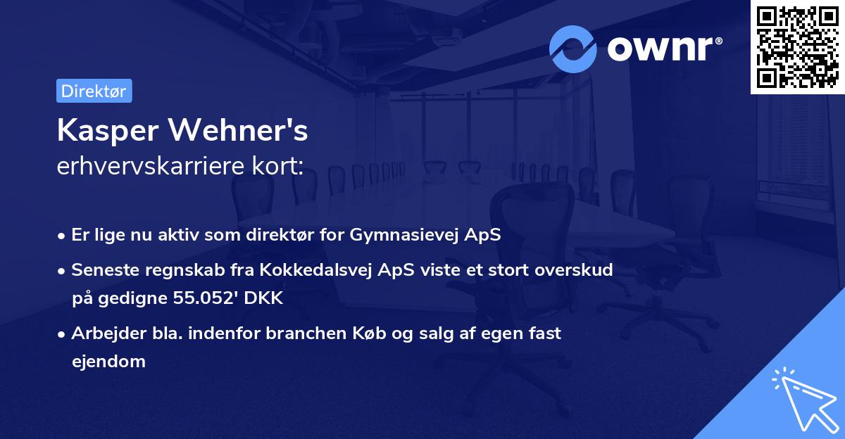 Kasper Wehner's erhvervskarriere kort
