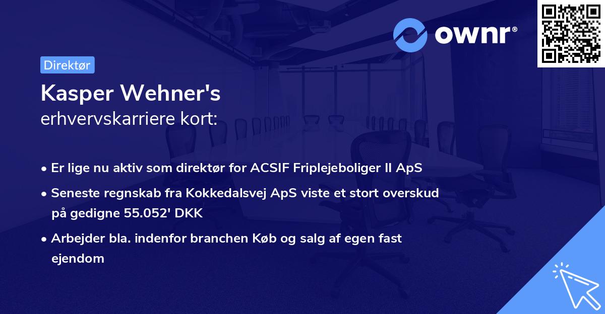 Kasper Wehner's erhvervskarriere kort