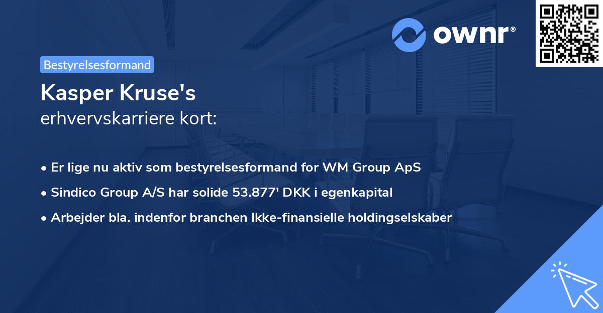 Kasper Kruse's erhvervskarriere kort