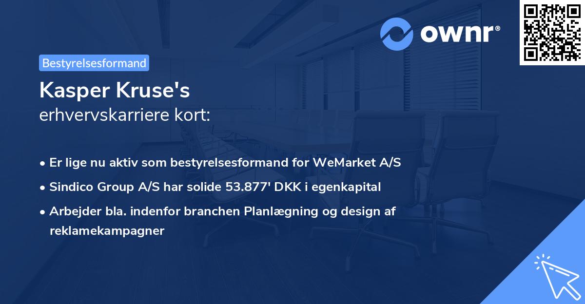 Kasper Kruse's erhvervskarriere kort
