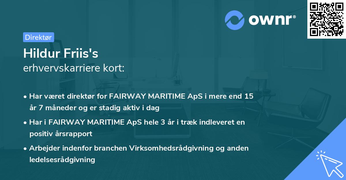 Hildur Friis's erhvervskarriere kort
