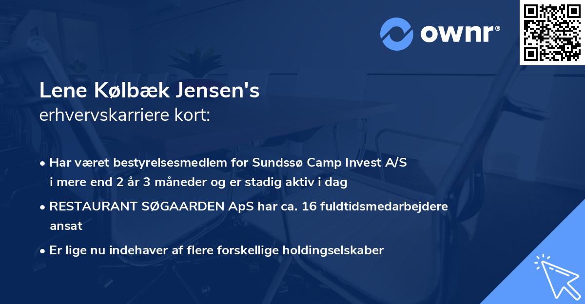 Lene Kølbæk Jensen's erhvervskarriere kort