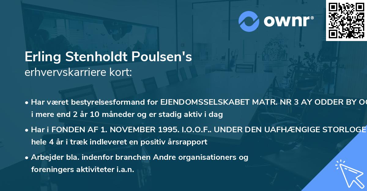 Erling Stenholdt Poulsen's erhvervskarriere kort