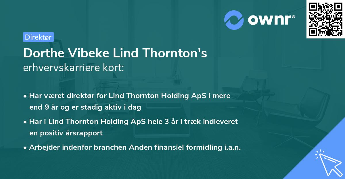 Dorthe Vibeke Lind Thornton's erhvervskarriere kort