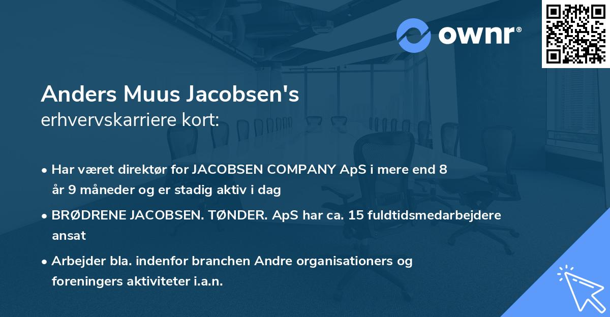 Anders Muus Jacobsen's erhvervskarriere kort