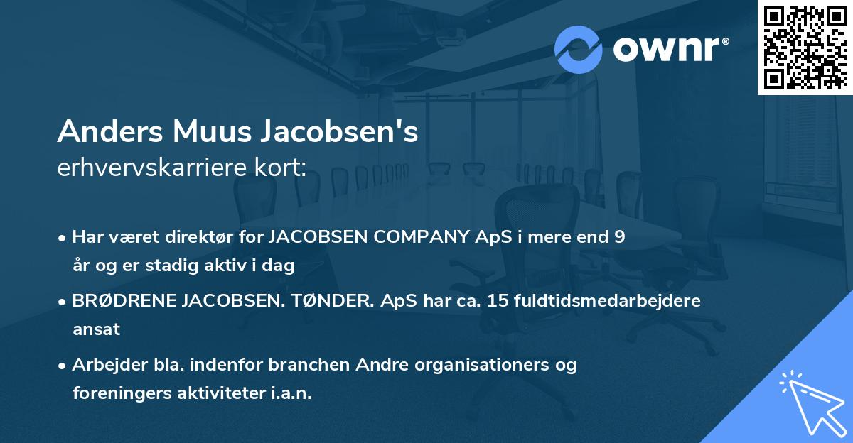 Anders Muus Jacobsen's erhvervskarriere kort
