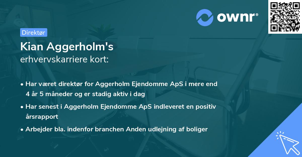 Kian Aggerholm's erhvervskarriere kort