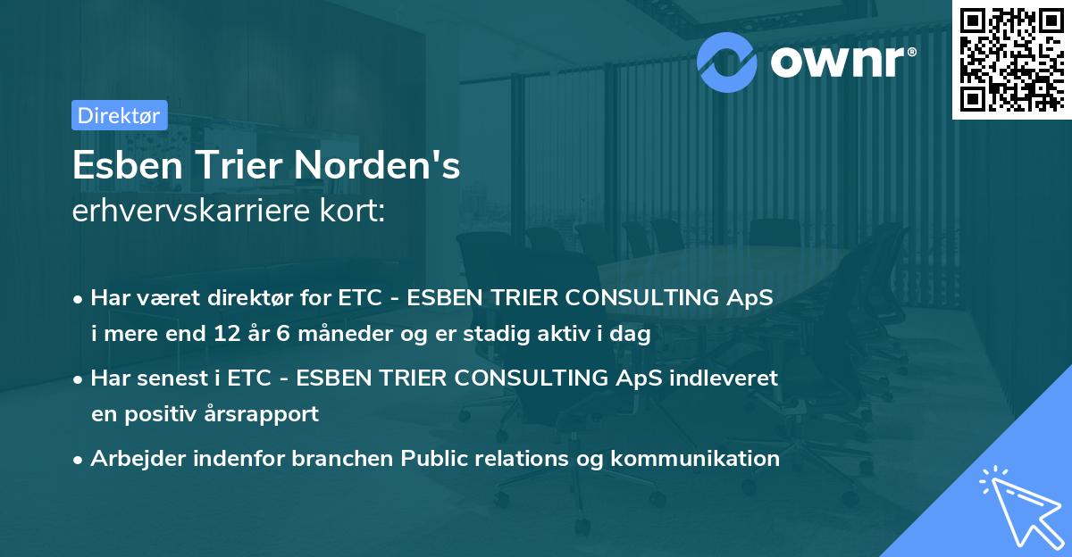 Esben Trier Norden's erhvervskarriere kort