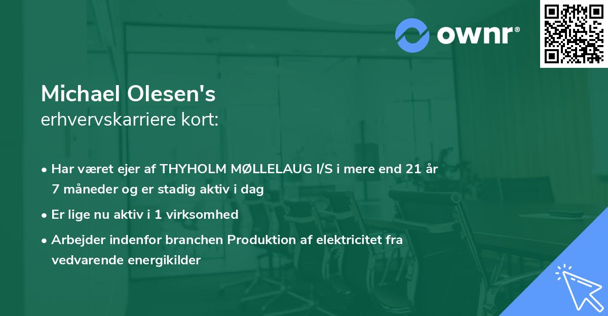 Michael Olesen's erhvervskarriere kort