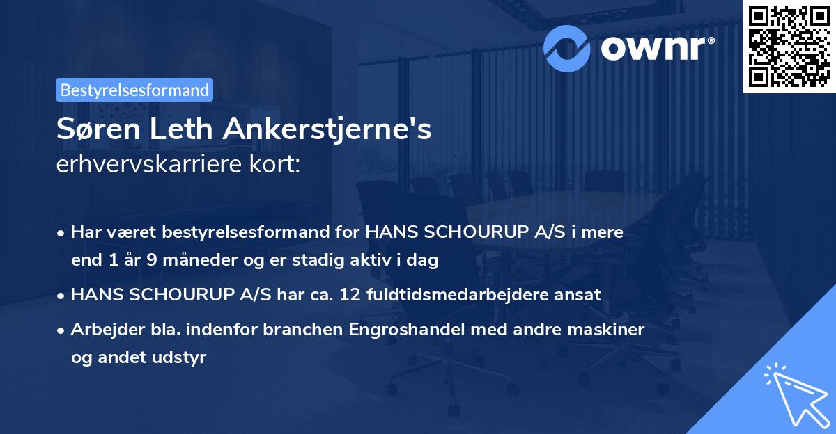 Søren Leth Ankerstjerne's erhvervskarriere kort
