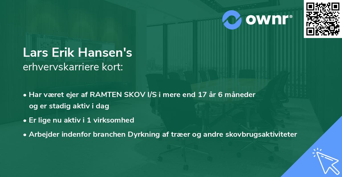 Lars Erik Hansen's erhvervskarriere kort