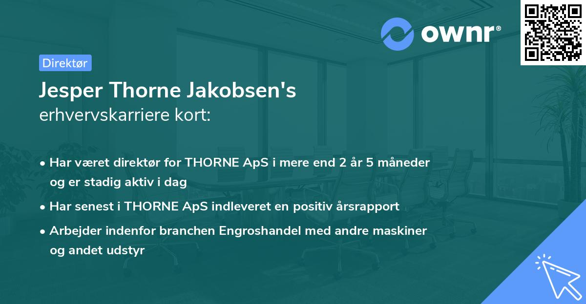 Jesper Thorne Jakobsen's erhvervskarriere kort