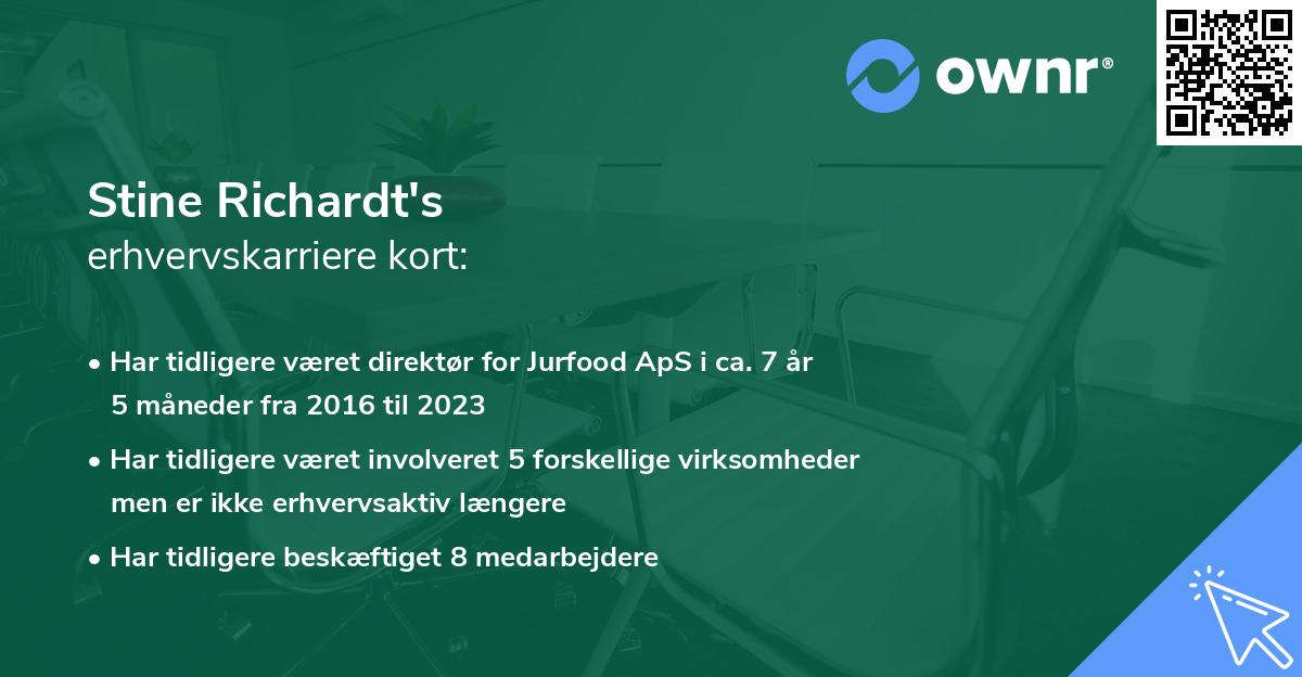 Stine Richardt's erhvervskarriere kort