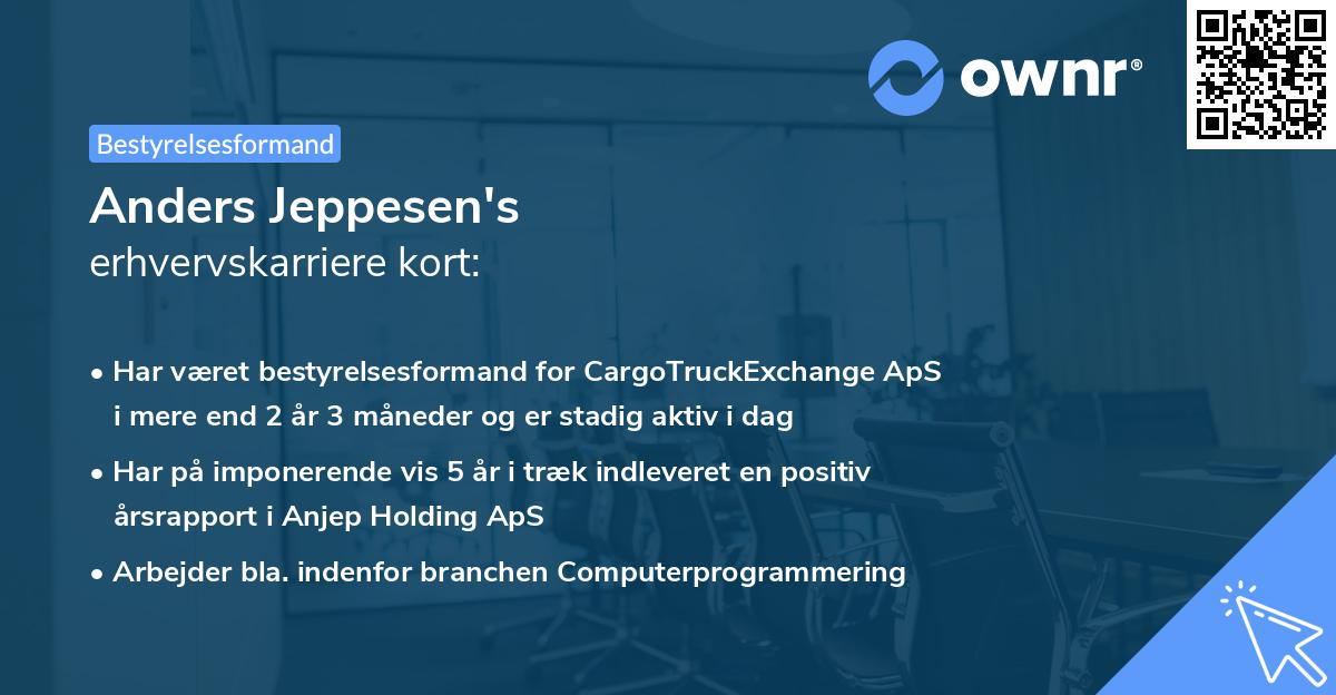 Anders Jeppesen's erhvervskarriere kort