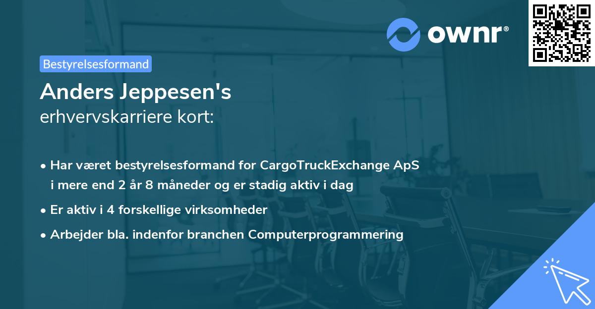 Anders Jeppesen's erhvervskarriere kort