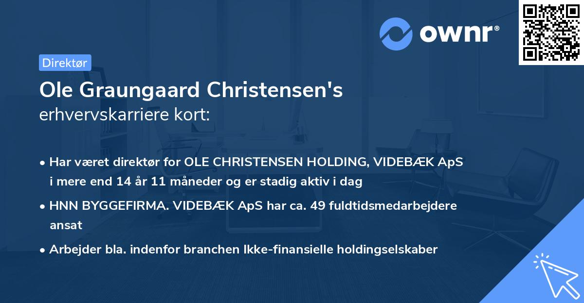Ole Graungaard Christensen's erhvervskarriere kort
